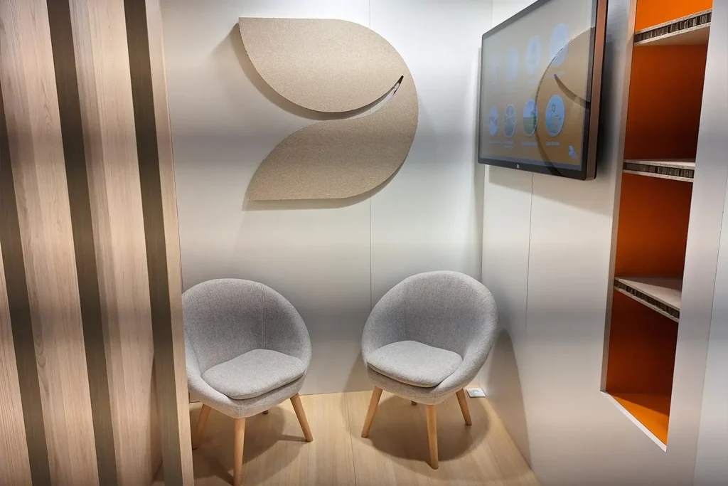 Agencement d'un stand de salon pour DS Smith par Comptoir Design Lab