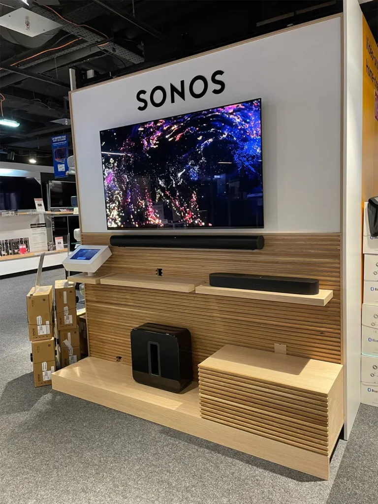 Muraux home cinéma SONOS à la Fnac et Darty par Comptoir Design Lab