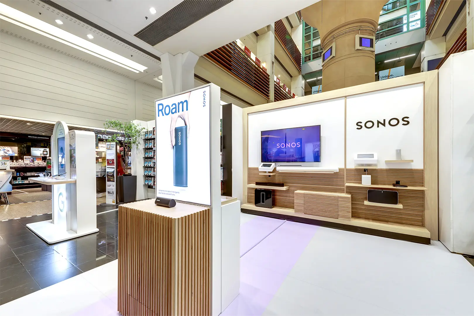 Conception de PLV pour Sonos à la Fnac par Comptoir Design Lab