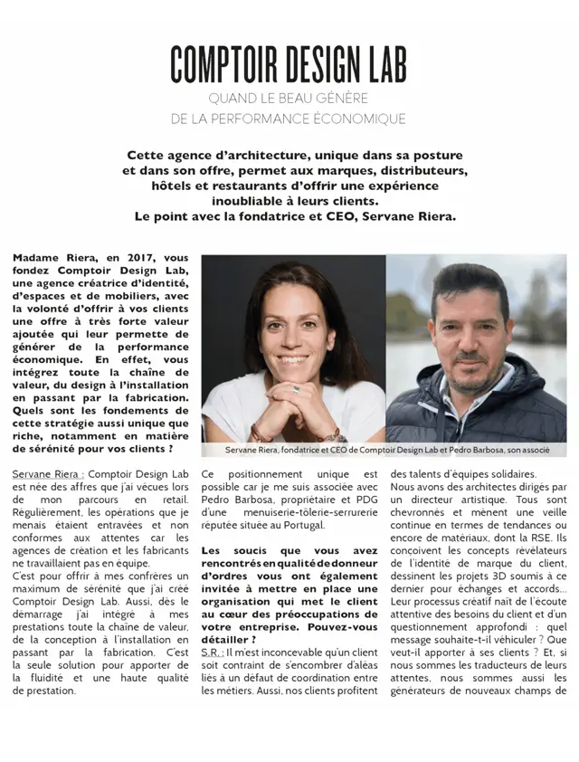 article capital sur Comptoir Design Lab
