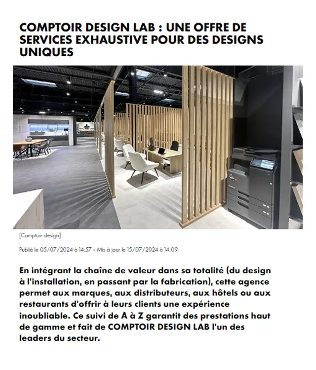 article cnews sur Comptoir Design Lab
