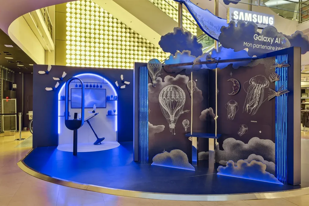 Conception d'un Pop-up Store Samsung aux Galeries Lafayette par Comptoir Design Lab