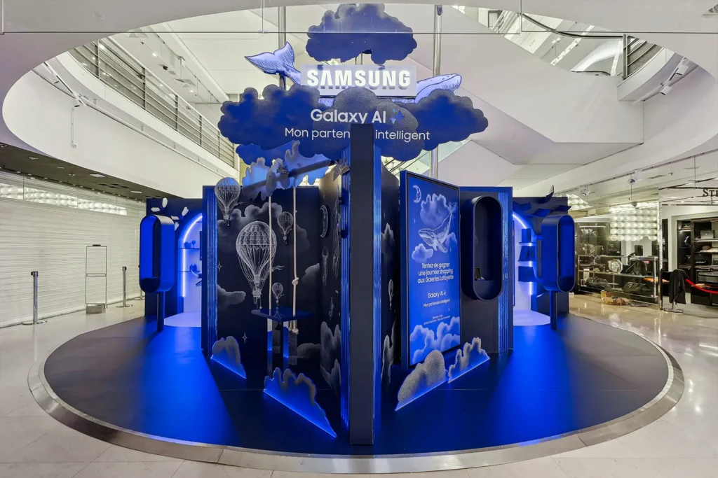 Conception d'un Pop-up Store Samsung aux Galeries Lafayette par Comptoir Design Lab